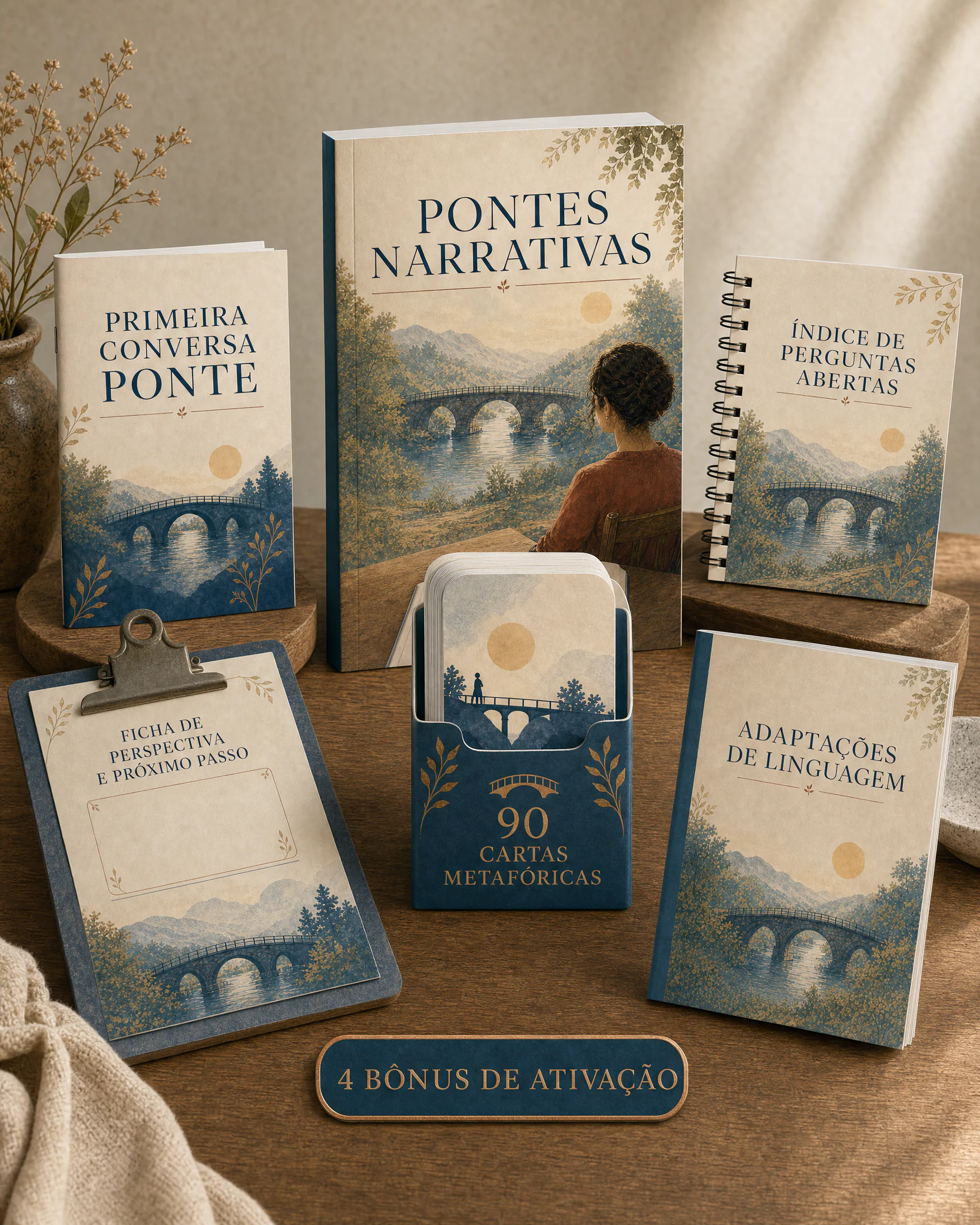 Stack completa da oferta Pontes Narrativas e bônus